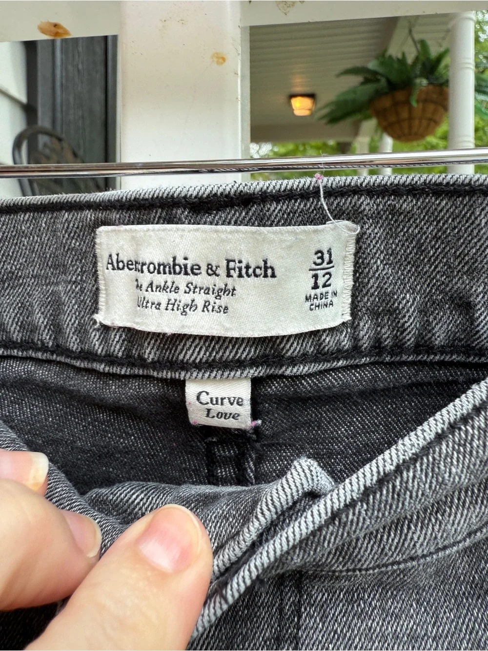 Abercrombie & Fitch Black Gray The ankle straight ultra high rise Jeans 31 12